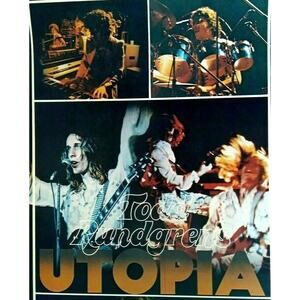 Utopia Todd Rundgren Band Poster Original 1975 Prog Rock Music 22" Wall Art NOS